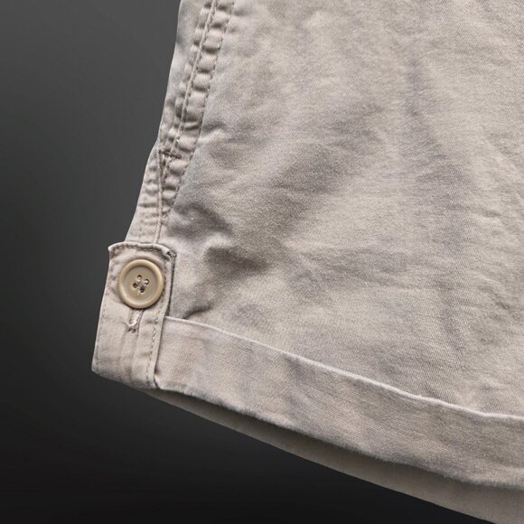 Y2K Chino Micro Shorts Size S Low Rise Khaki Beige Preppy Grunge - Picture 4 of 7